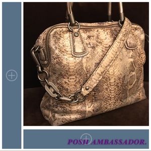 VTG COACH REPTILE EMBOSSED LEATHER SATCHEL